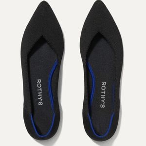 Rothy's black ballet flats pointed toe womens size 8 or 7.5